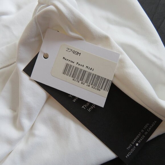 SYMPLI Narrow Pant Midi White Pull On Lagenlook Minimalist Officecore US 6 NWT - Picture 15 of 15